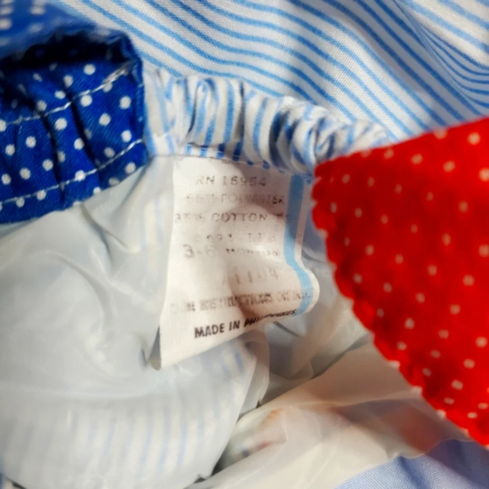 Vintage Baby Togs 2 Piece Romper & Shirt Blue|Red Baby Boys 3-6 Months